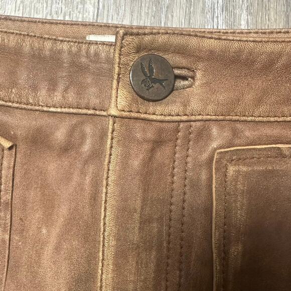 One Teaspoon Brown Leather Skirt - Picture 2 of 5